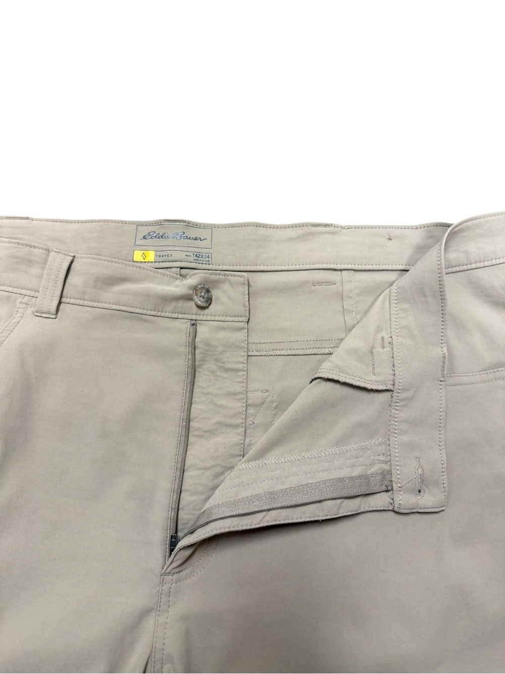 Eddie Bauer Men's Horizon Guide Chino Pants Slim Fit Light Khaki Slacks - 42/34 - Picture 4 of 11